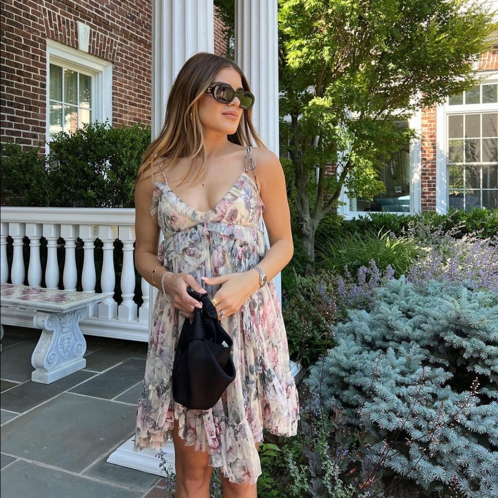 Worn twice Zimmermann Jasper floral ruffle mini dress in vintage floral print